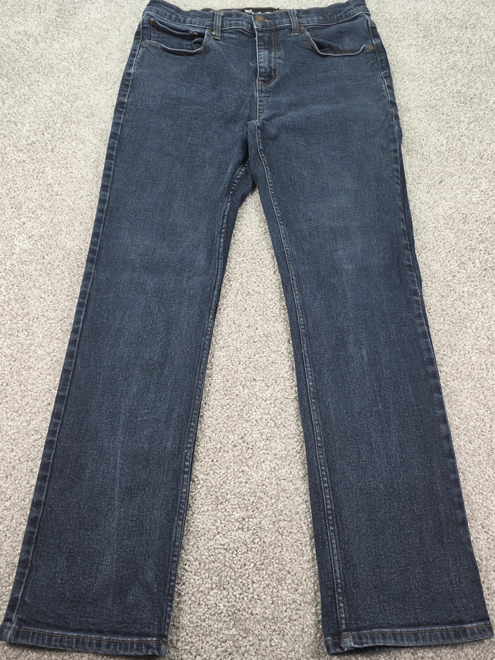 RSQ New York Men's Dark Blue Slim Straight Denim Flat Front Jeans Size 33x32